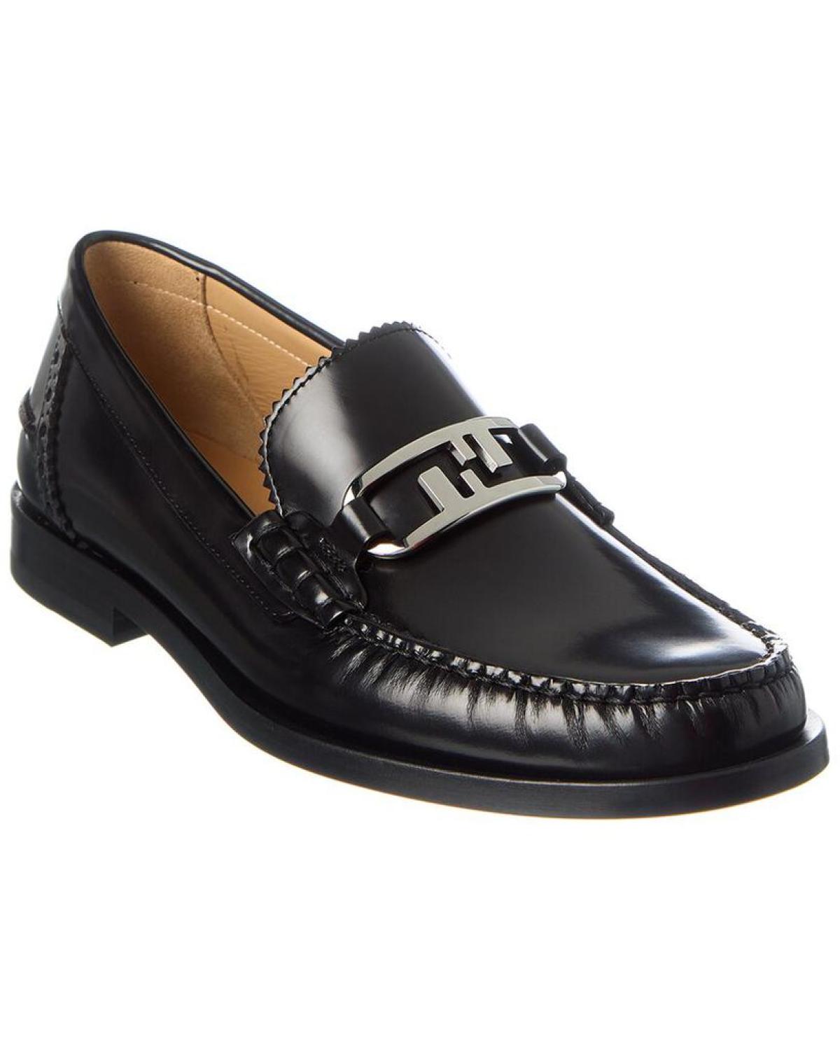 FENDI O'Lock Leather Loafer