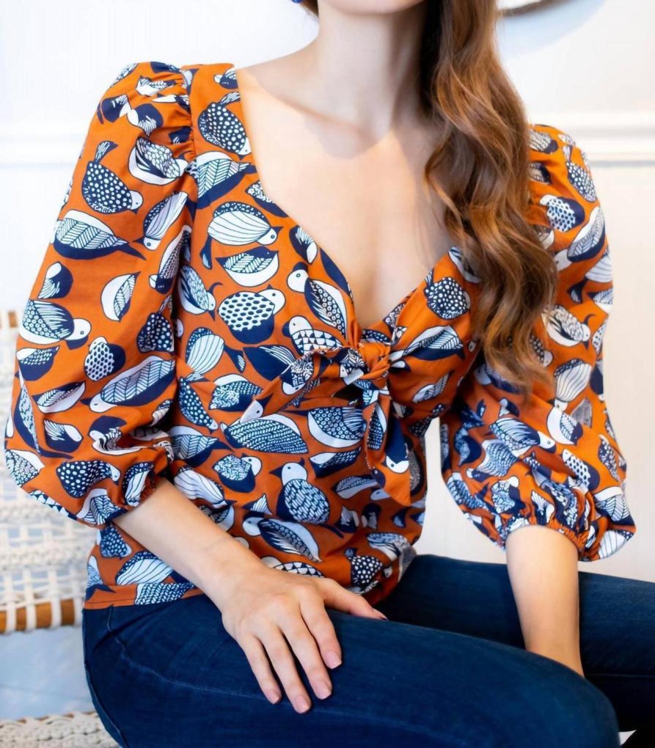 Tropical Sweetheart Blouse In Birds