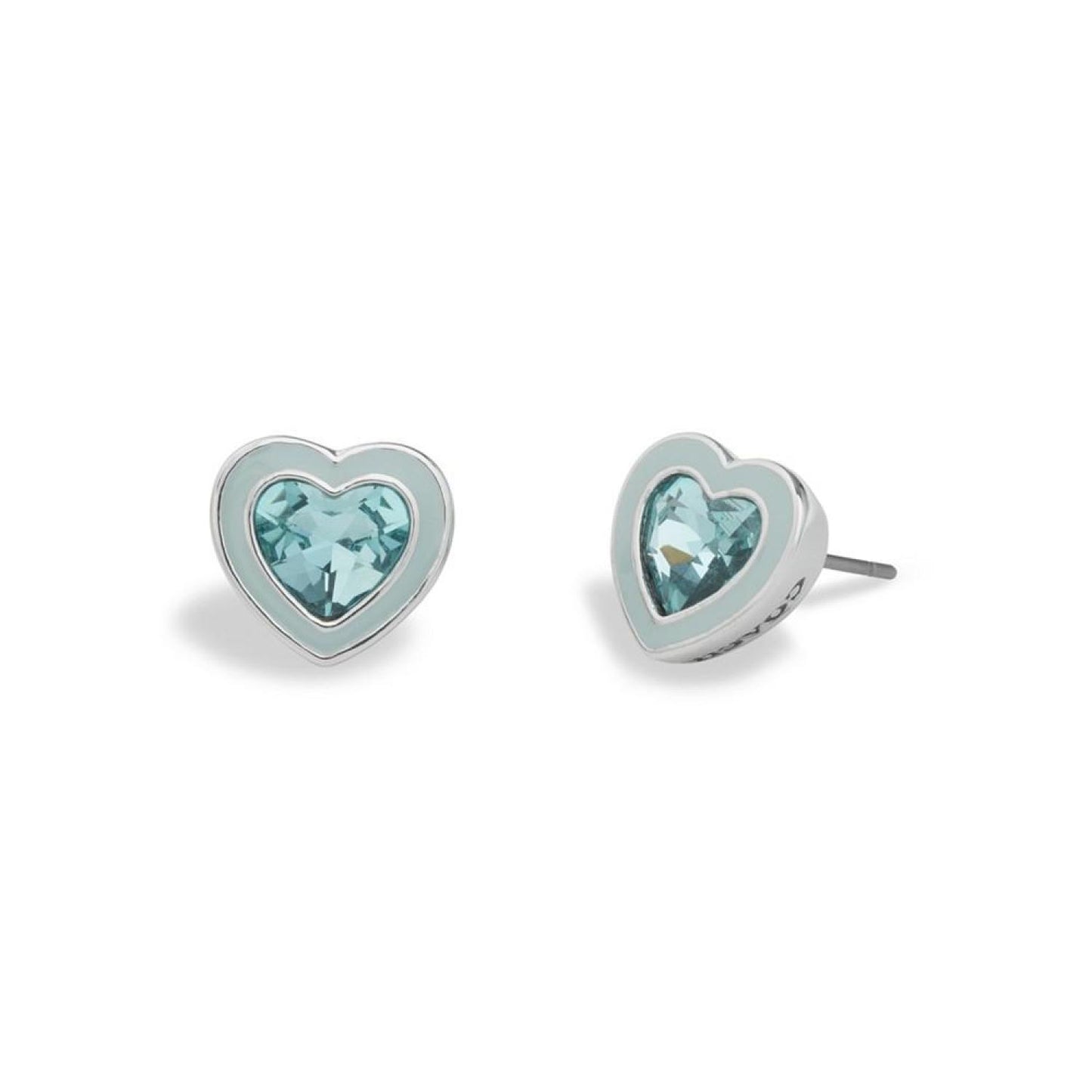 Faux Stone Crystal Heart Stud Earrings