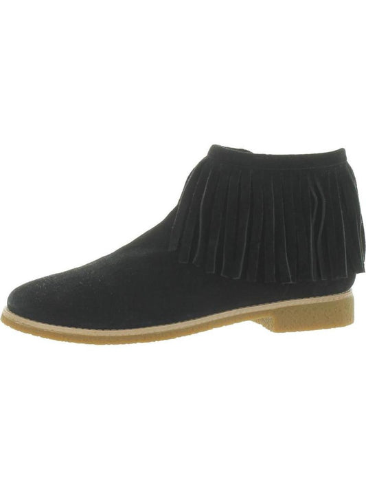 Betsie Womens Suede Fringe Ankle Boots