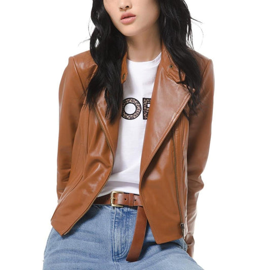 Petite Leather Moto Jacket