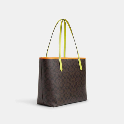 Coach Outlet City Tote In Colorblock Signature Canvas