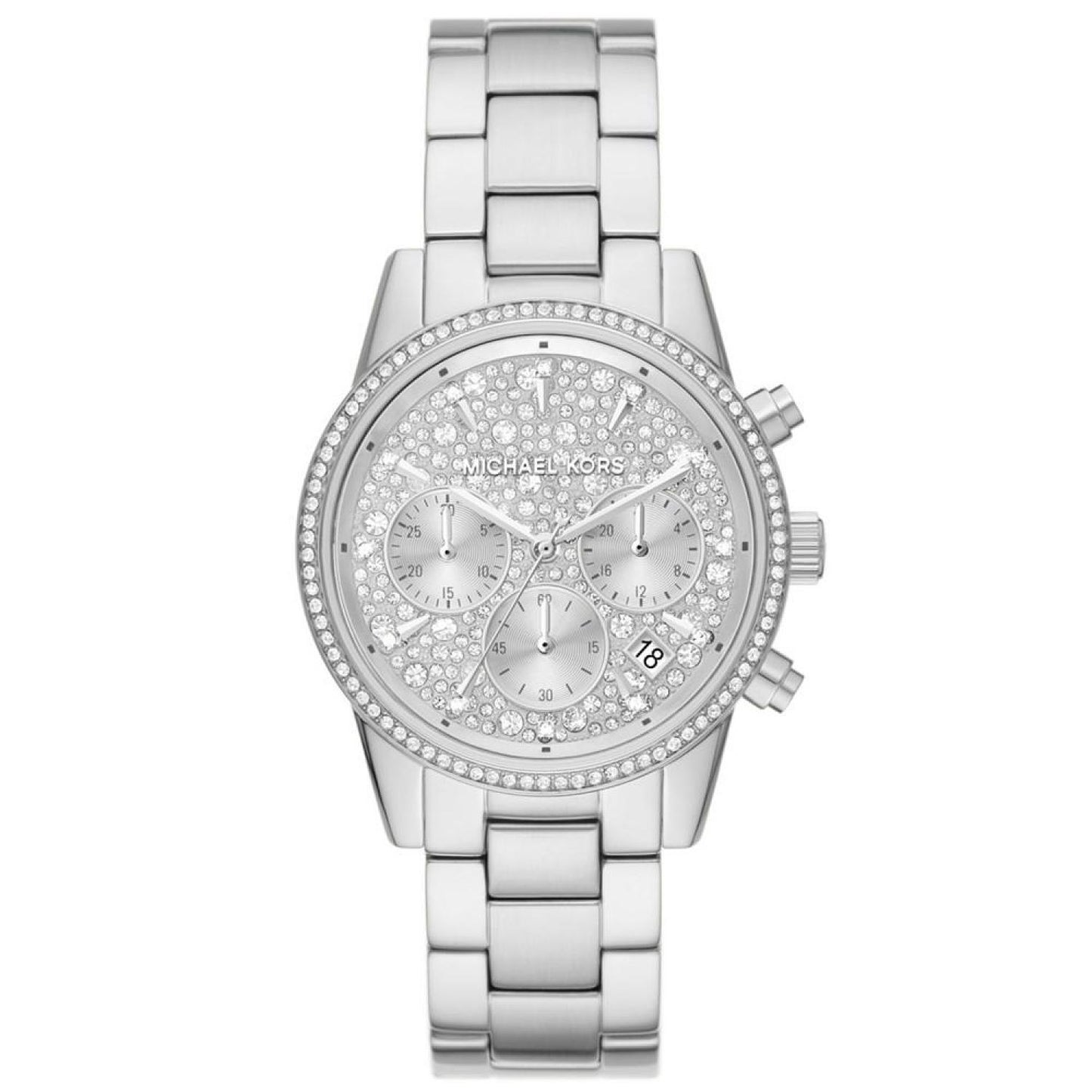 Women's Ritz Chronograph Silver-Tone Stainless Steel Bracelet Watch 37mm