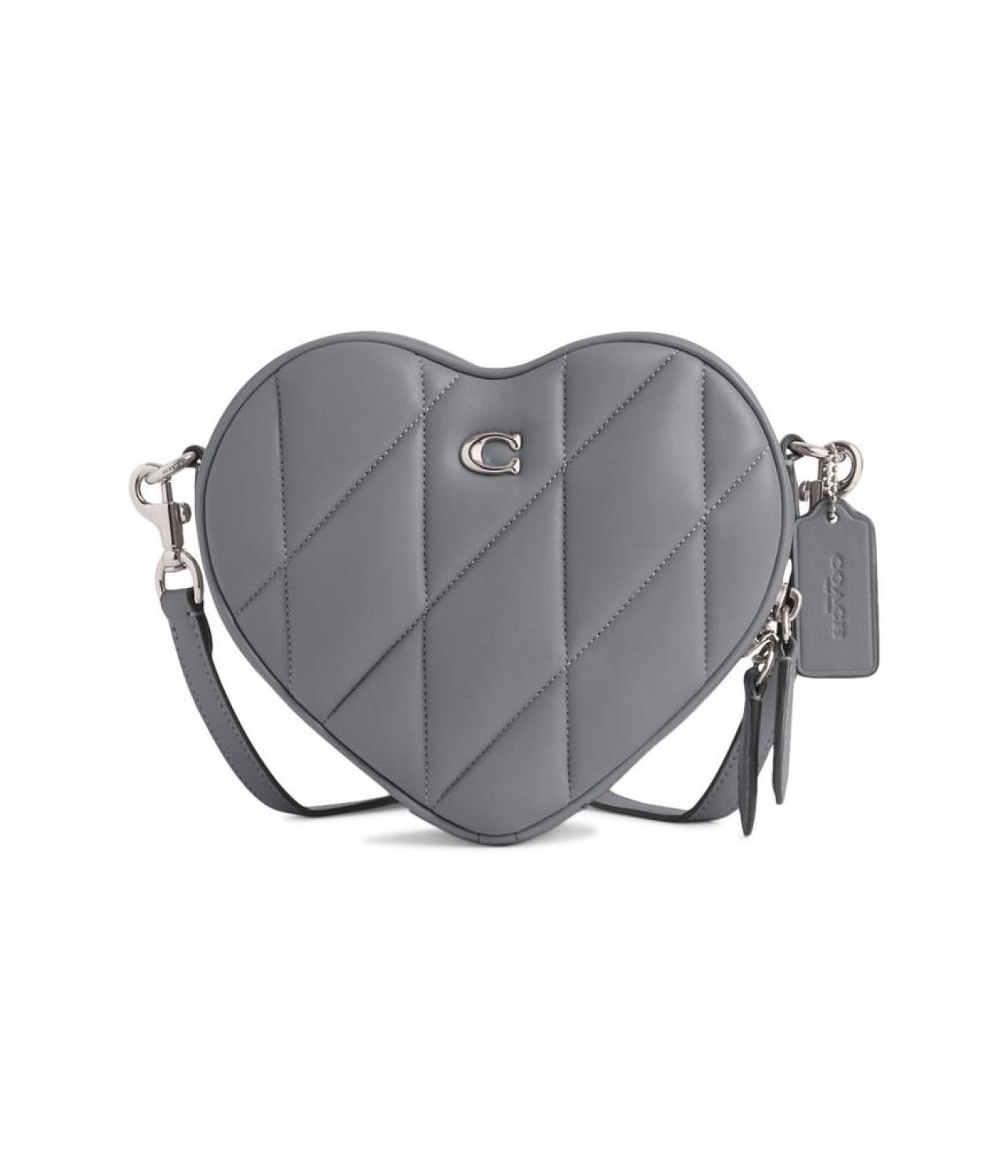 Quilted Leather Heart Crossbody