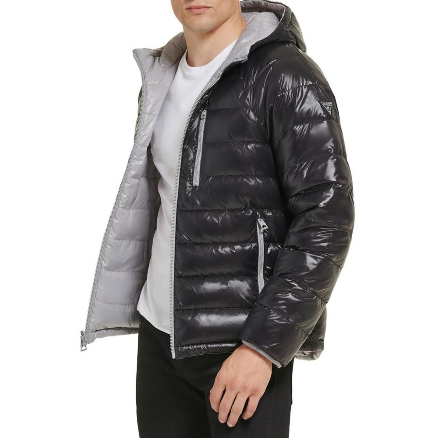 Men's Reversible Quilted Full-Zip Hooded Puffer Jacket