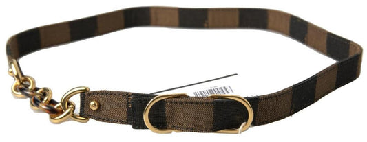 Fendi  Stripes Canvas Fashion Buckle Waist Women's Belt