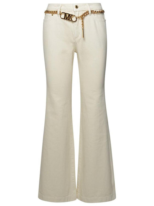 Michael Michael Kors Chain Belted Wide-Leg Jeans