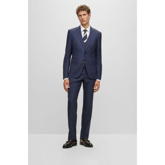 Three-piece slim-fit suit in virgin wool