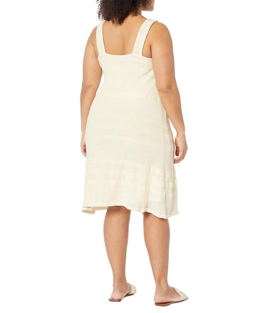 Plus Size Striped Knit Sleeveless Dress