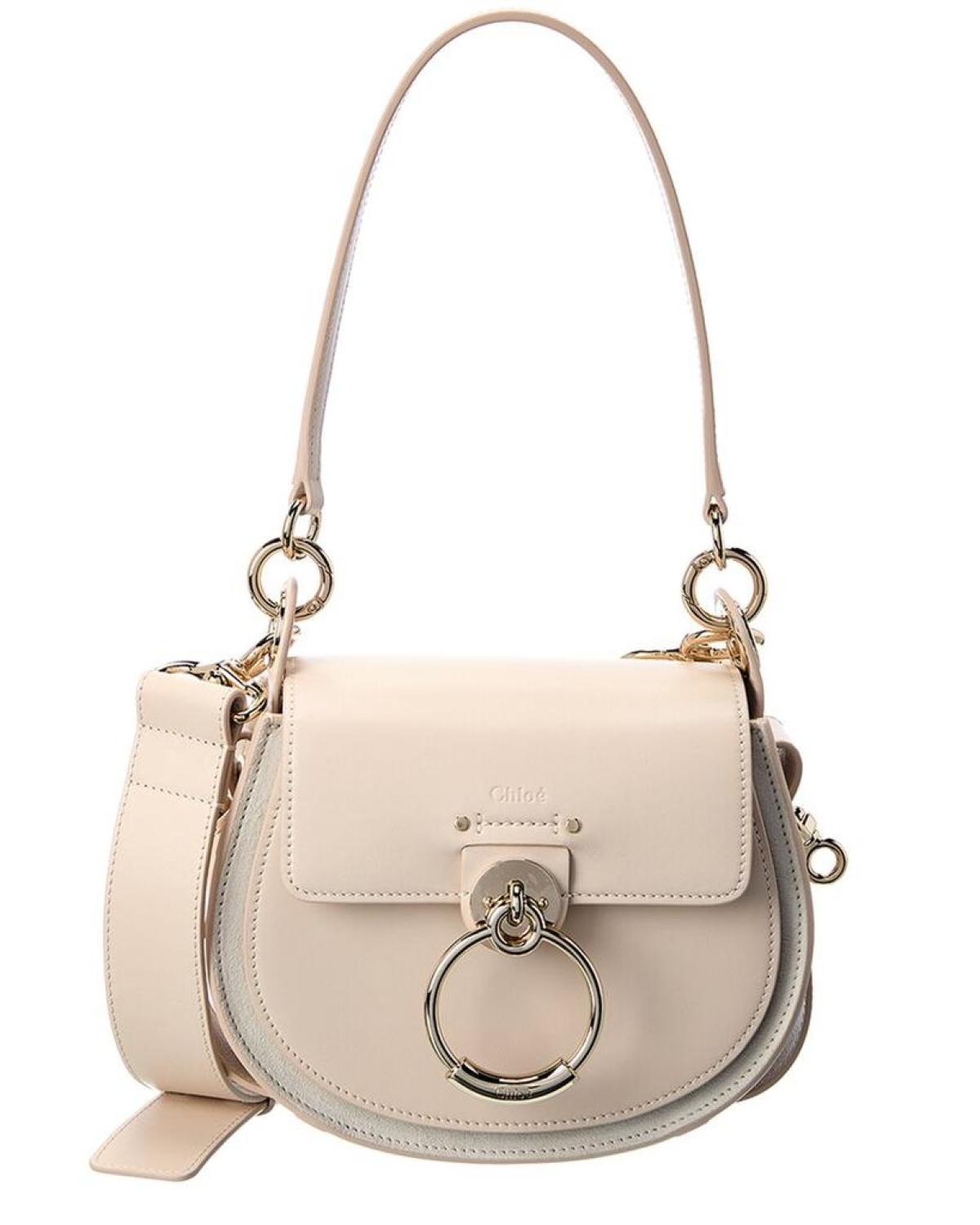 Chloé Tess Small Leather & Suede Shoulder Bag