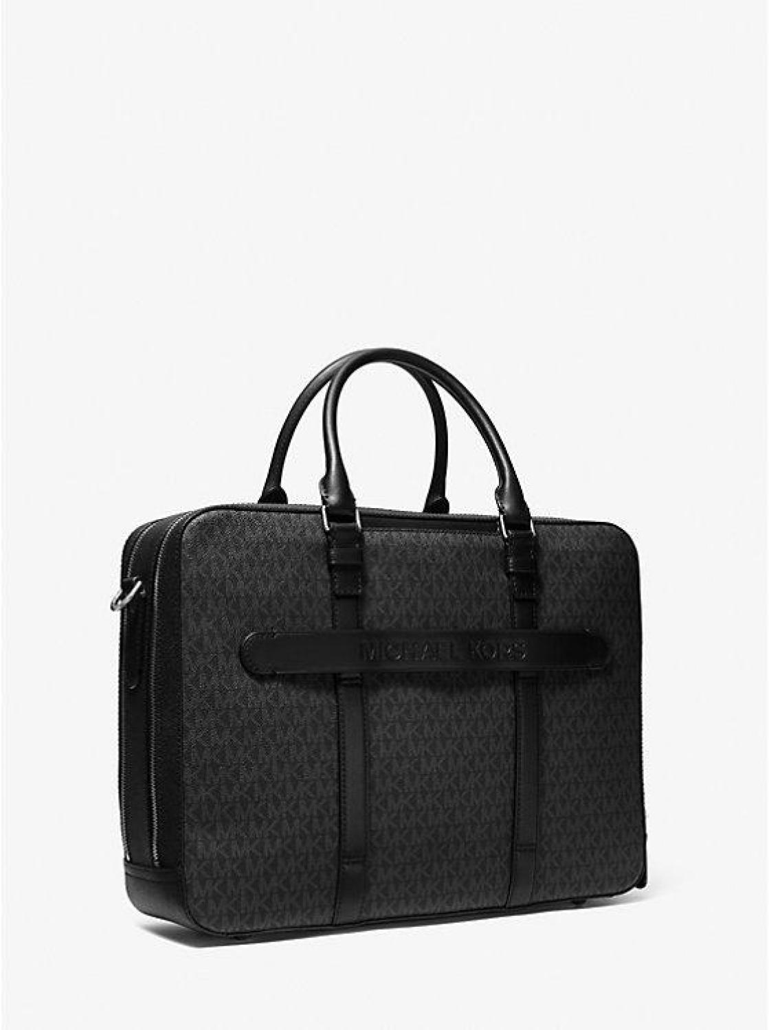 Hudson Logo and Leather Briefcase