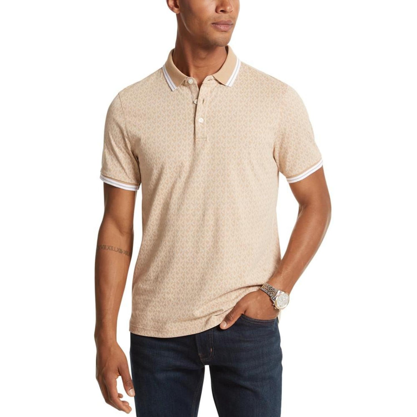 Men's Greenwich Logo-Print Short-Sleeve Polo