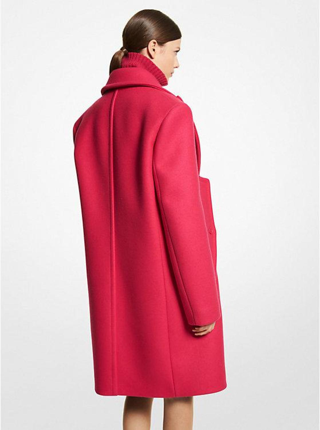 Wool Melton Slit Sleeve Coat