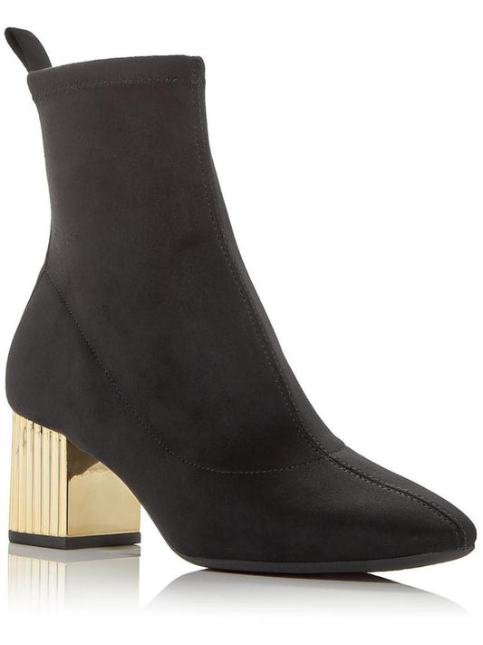 Porter Womens Faux Suede Metallic Ankle Boots