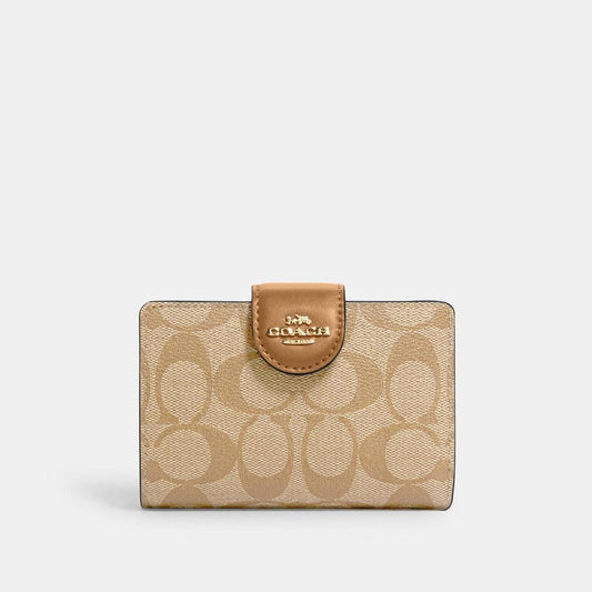 COACH Medium Corner Zip Wallet In Signature Canvas