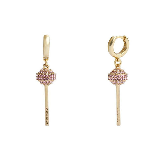 Faux Stone Lollipop Charm Huggie Earrings