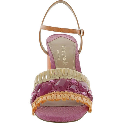 Bora Bora Womens Raffia Embellished Heels