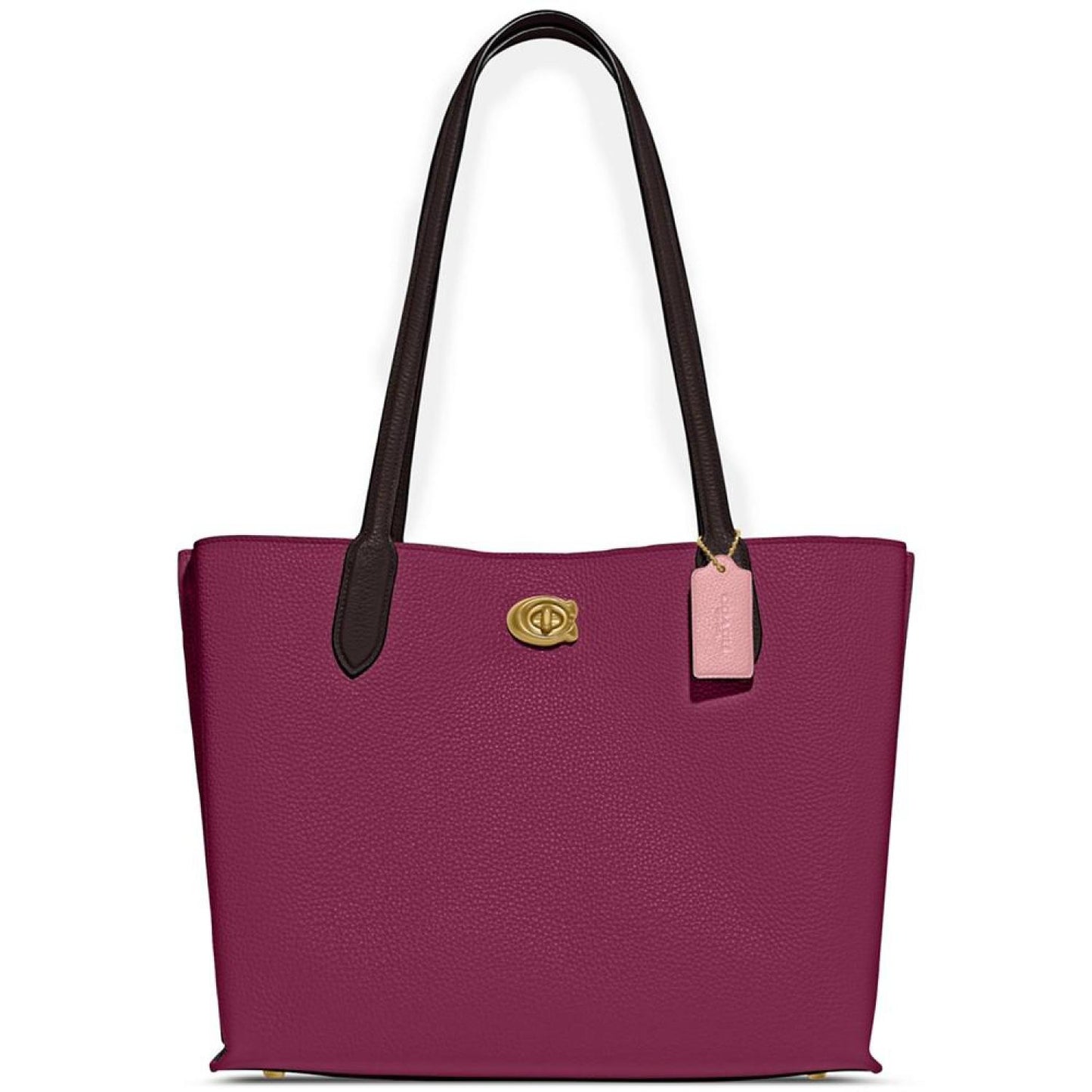 Polished Pebble Leather Willow Tote with Interior Zip Pocket