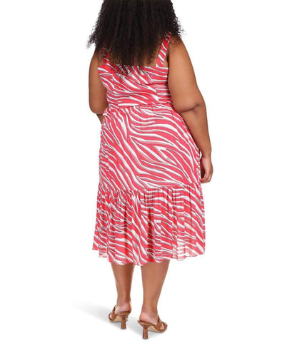 Plus Size Large Soft Zebra Midi Dress