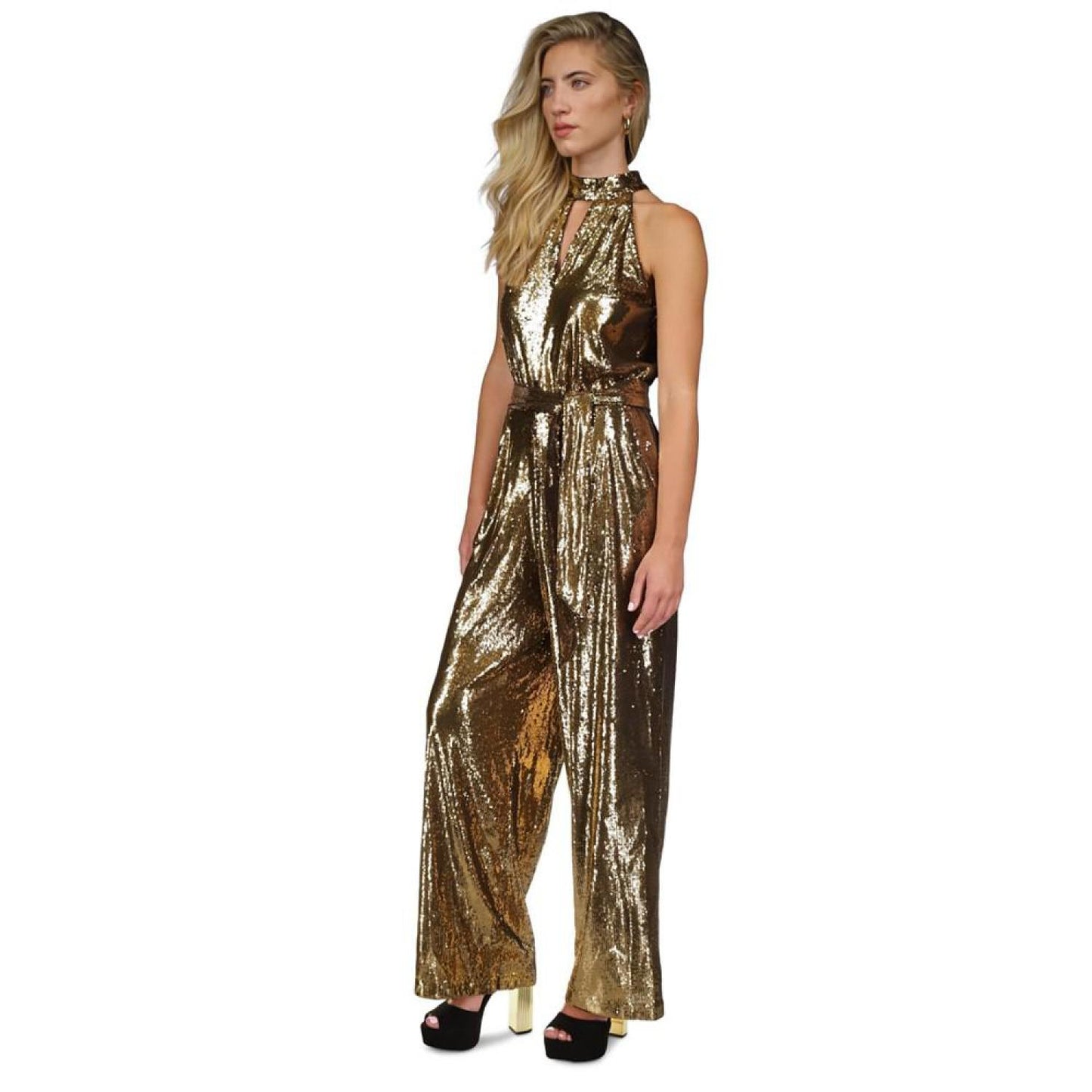 Women's Sequined Halter Jumpsuit