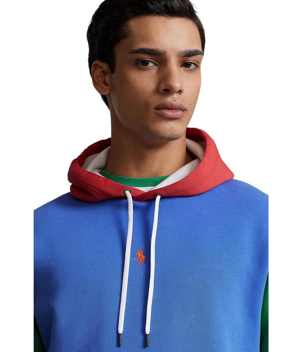 Color-Blocked Double-Knit Hoodie