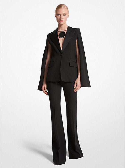 Double Crepe Sablé Tuxedo Cape Jacket