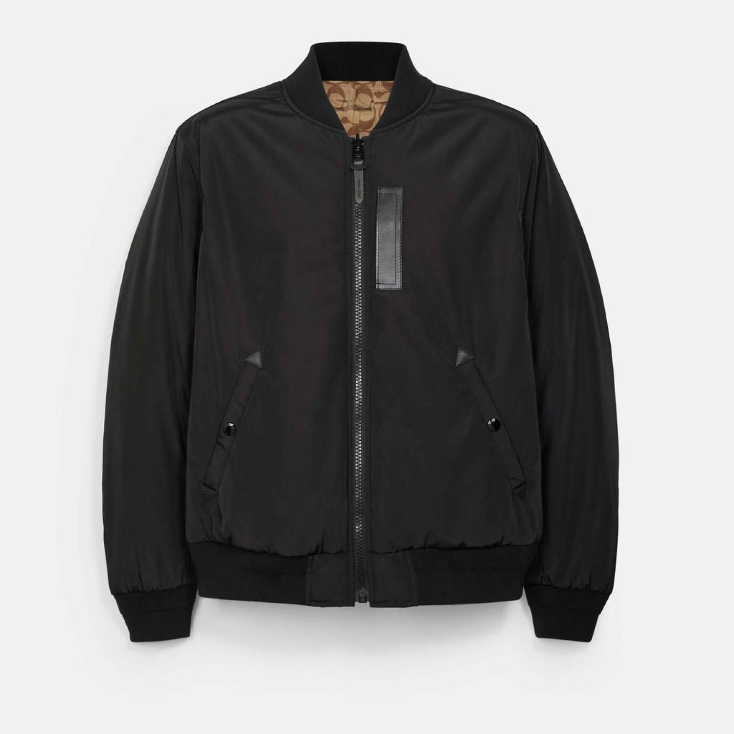 Coach outlet leather outlet jacket