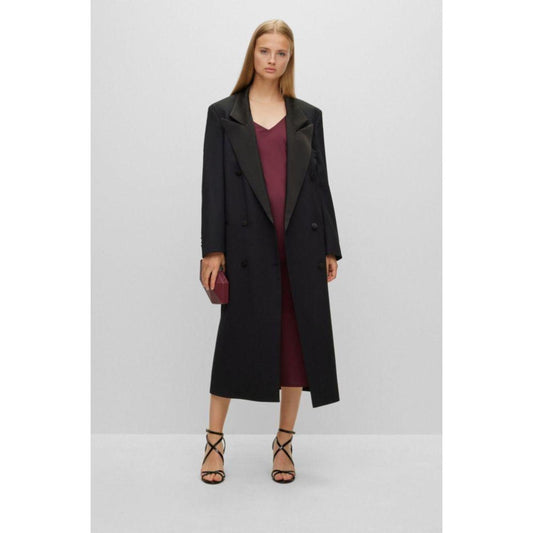 Oversize-fit tuxedo coat in a wool blend