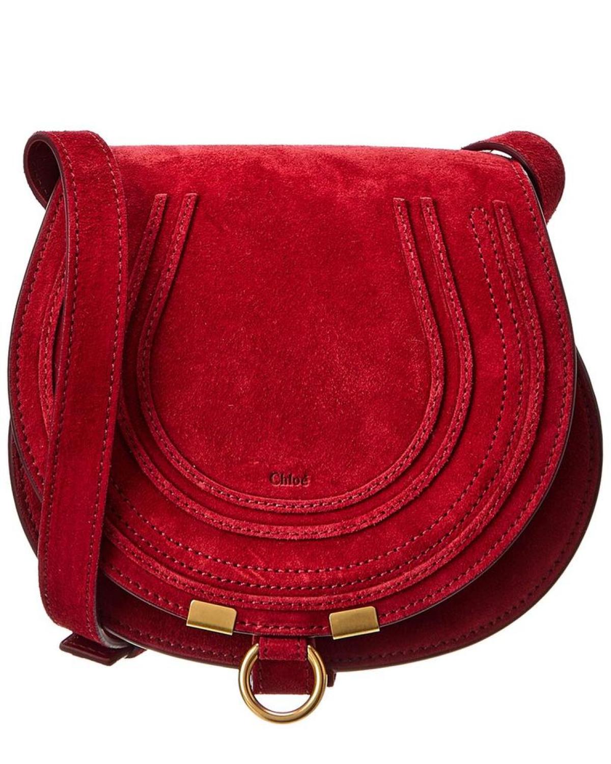 Chloé Marcie Small Suede Saddle Bag