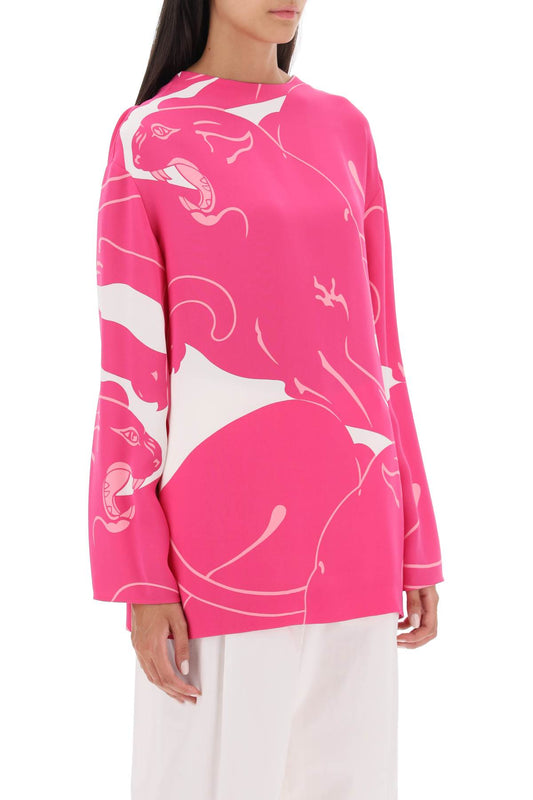 Valentino garavani cady panther blouse