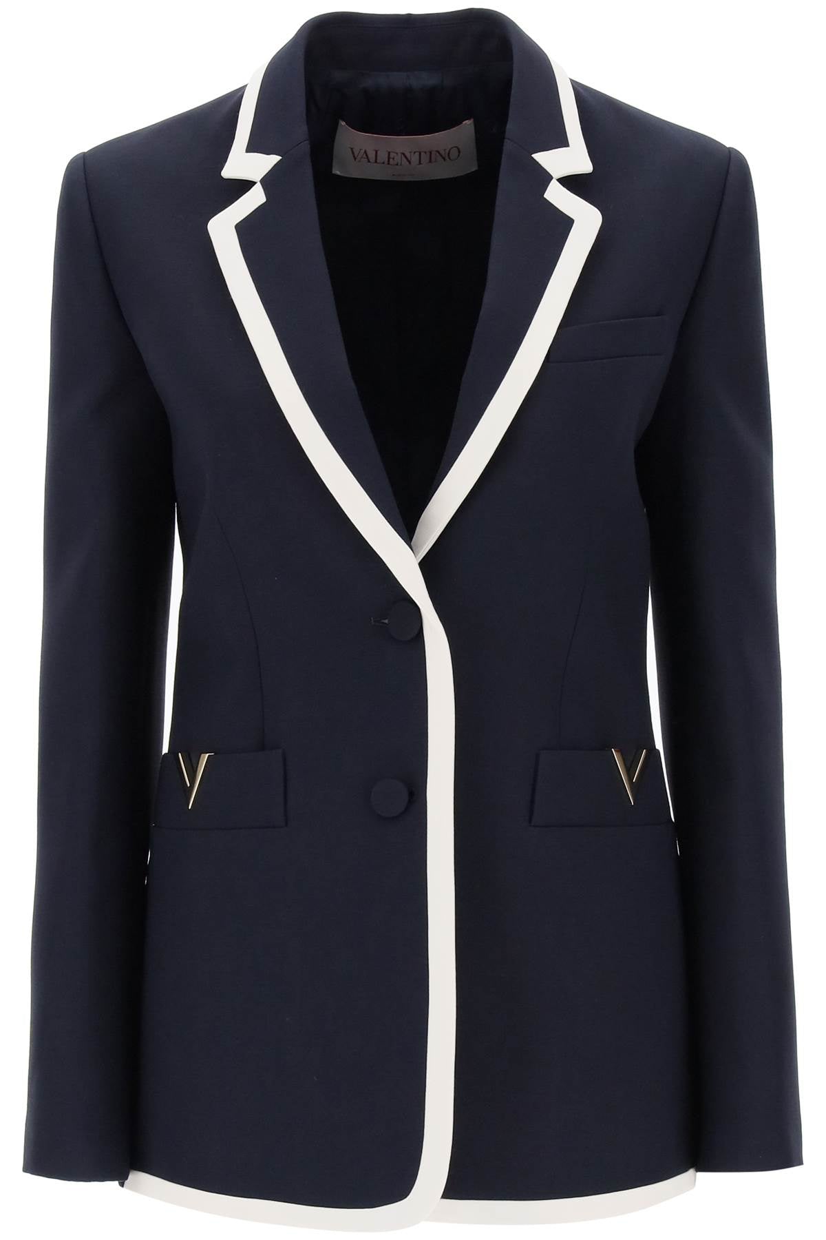 Valentino garavani v gold crepe couture blazer