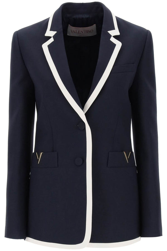 Valentino garavani v gold crepe couture blazer