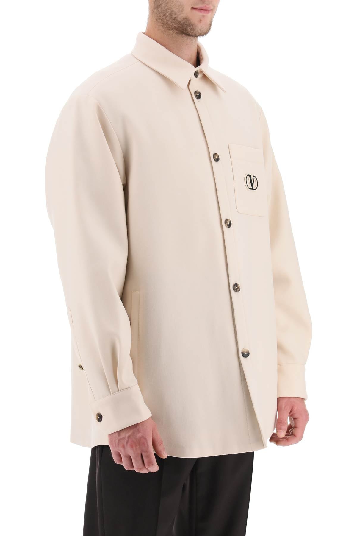 Valentino garavani padded overshirt with vlogo signature patch