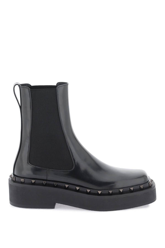 Valentino garavani rockstud m-way leather beatle boots