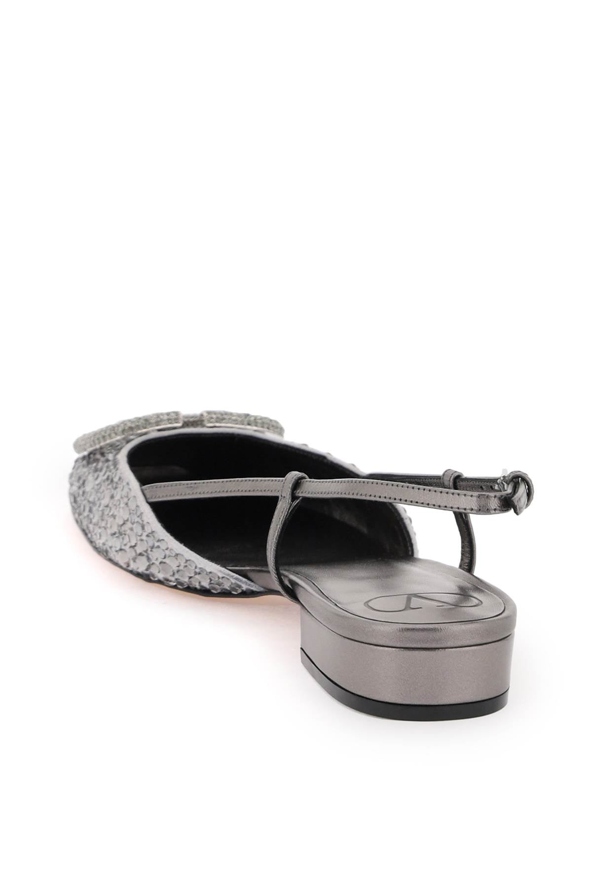 Valentino garavani signature vlogo flat slingback with crystals