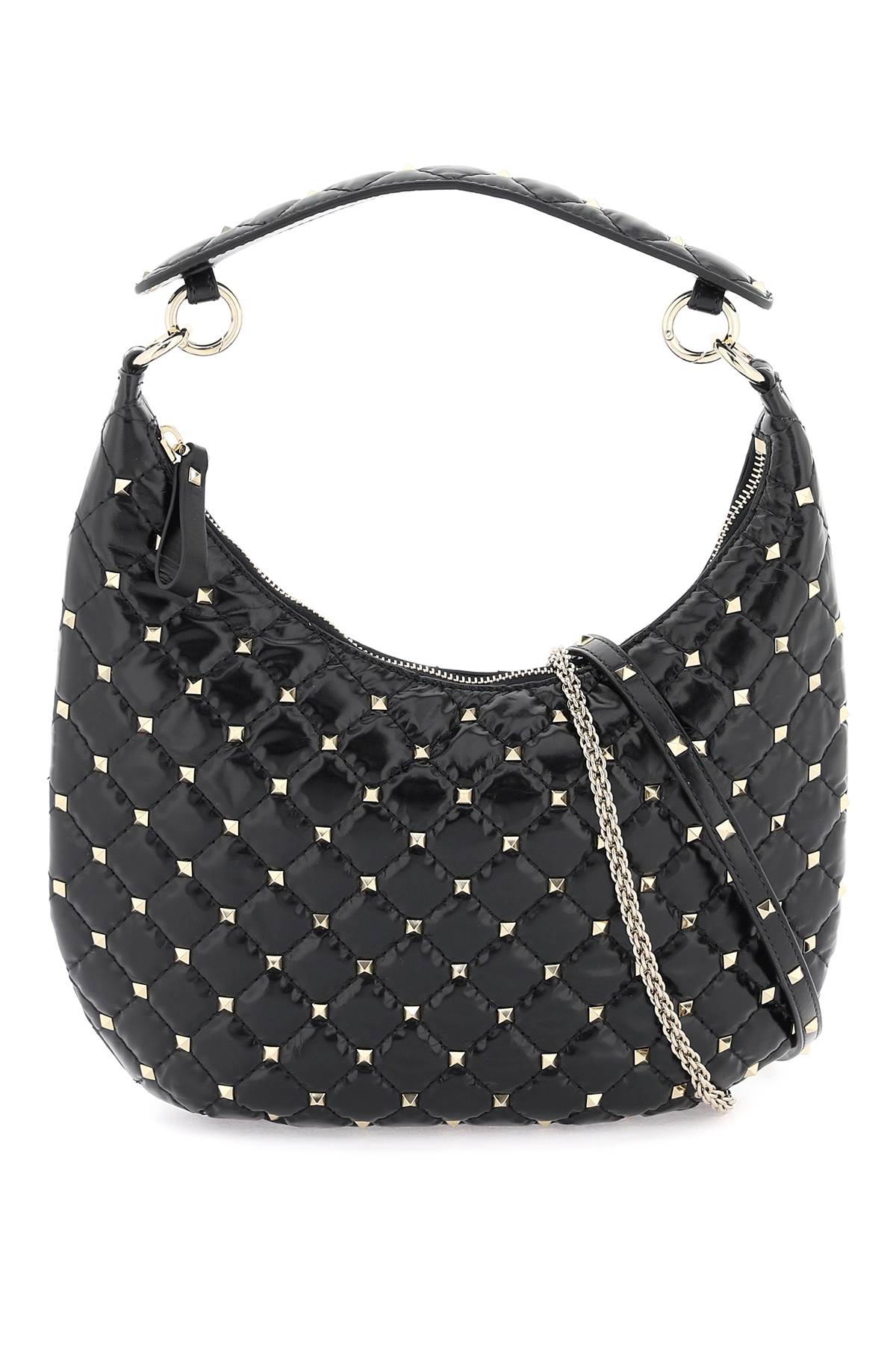 Valentino garavani small leather 'rockstud spike' hobo bag