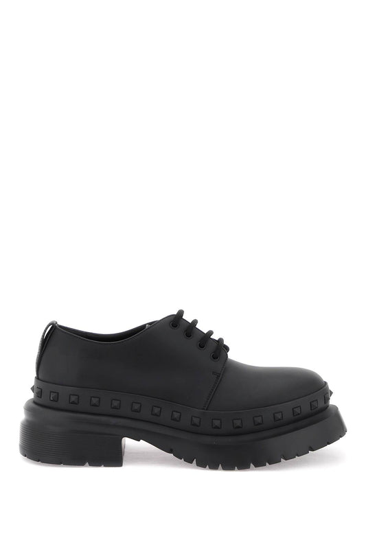 Valentino garavani rockstud m-way leather derby shoes