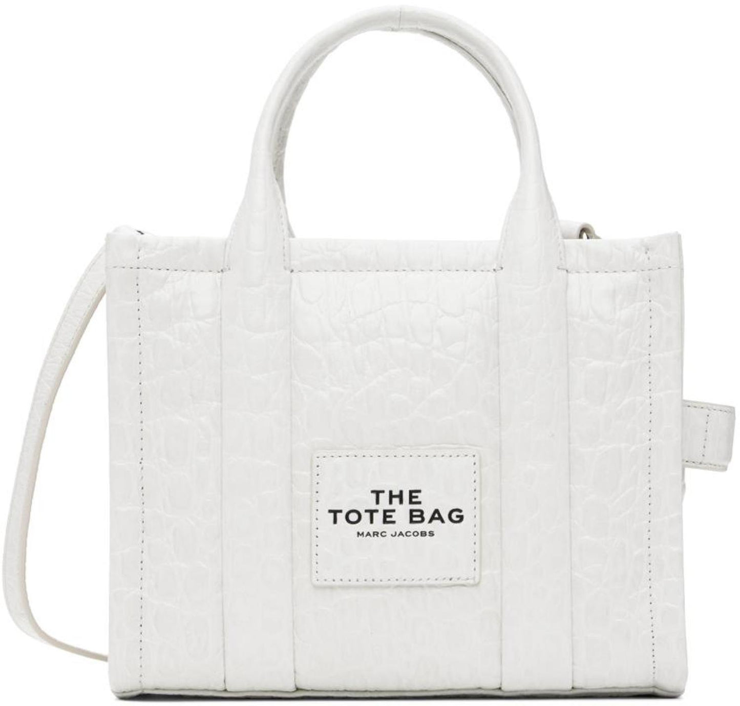 White 'The Croc-Embossed Small' Tote