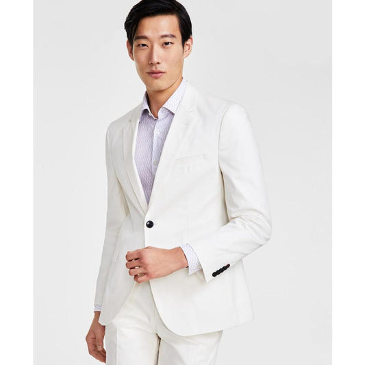 Hugo Boss Men's Modern Fit White Superflex Suit Jacket