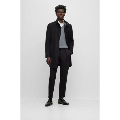 Slim-fit formal coat in virgin wool and cashmere