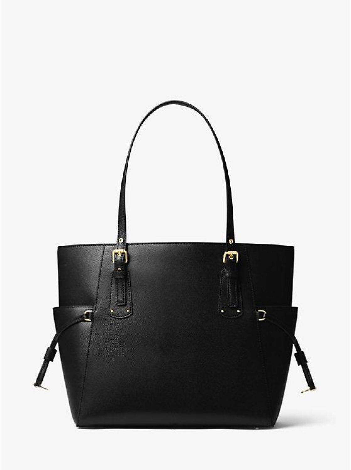 Voyager Small Crossgrain Leather Tote Bag