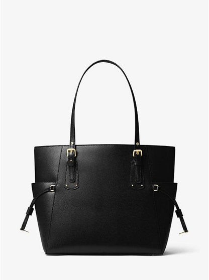 Voyager Small Crossgrain Leather Tote Bag