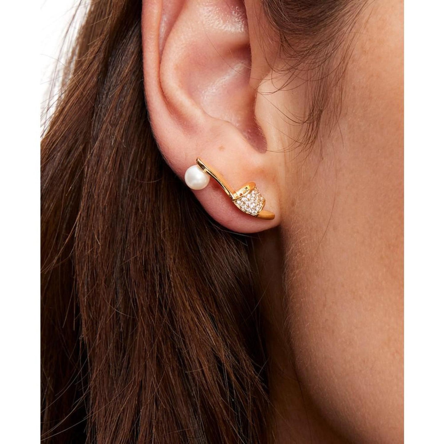 Gold-Tone Slide Sandal Stud Earrings