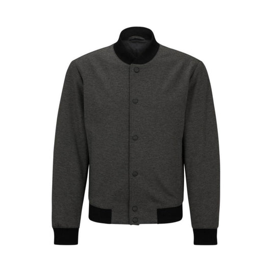 Slim-fit jacket in interlock jersey with branded poppers