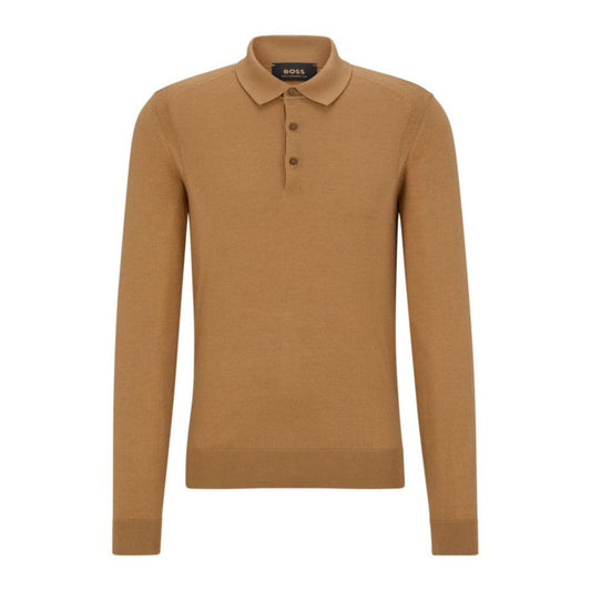 Polo-collar sweater in wool, silk and cashmere