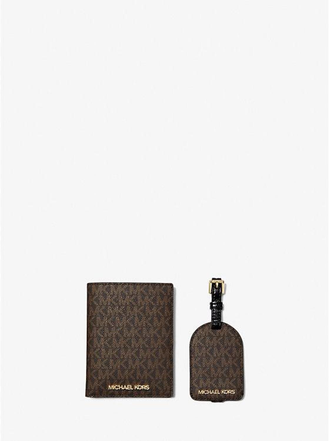 Signature Logo Passport Case and Luggage Tag Gift Set