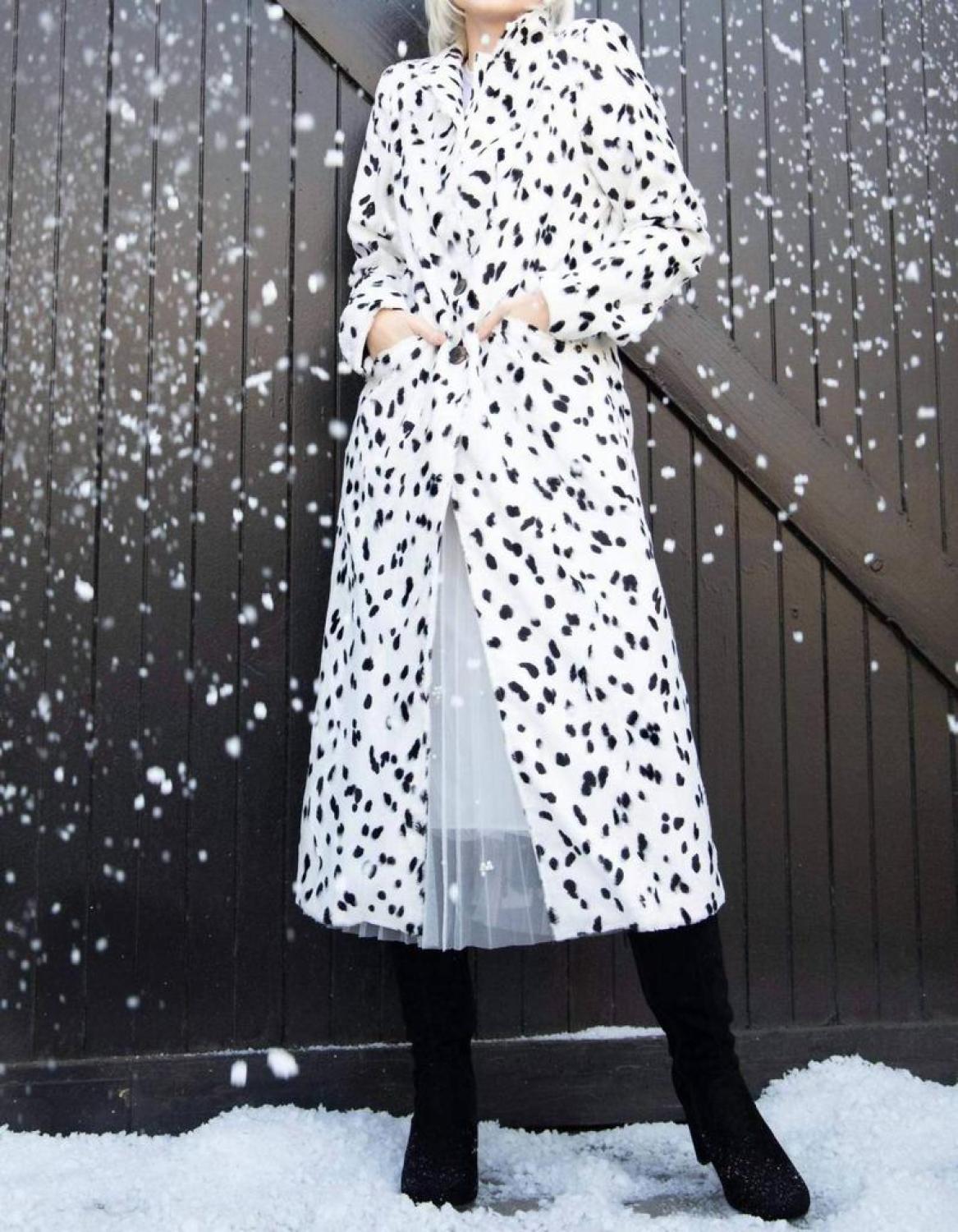 Camila Coat In Dalmatian Dot