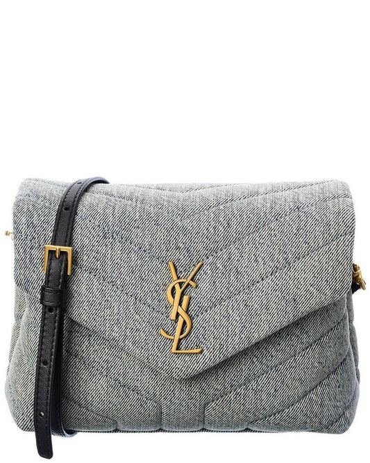 Saint Laurent LouLou Toy Matelasse Denim Shoulder Bag