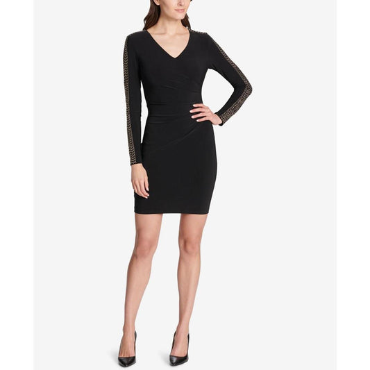 Studded Ruched Sheath Dress