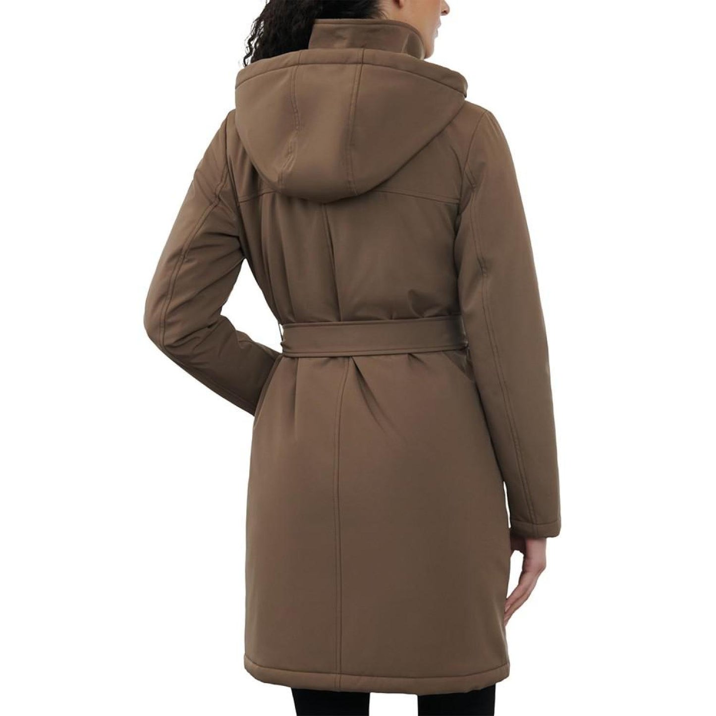 Women's Petite Hooded Belted Raincoat, Created for Macy's